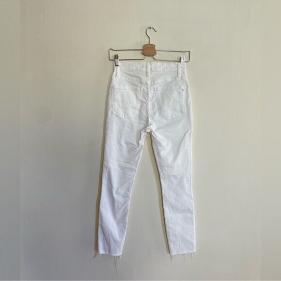 Madewell 9” High Rise Skinny Crop Distressed White 26 - Picture 6 of 7